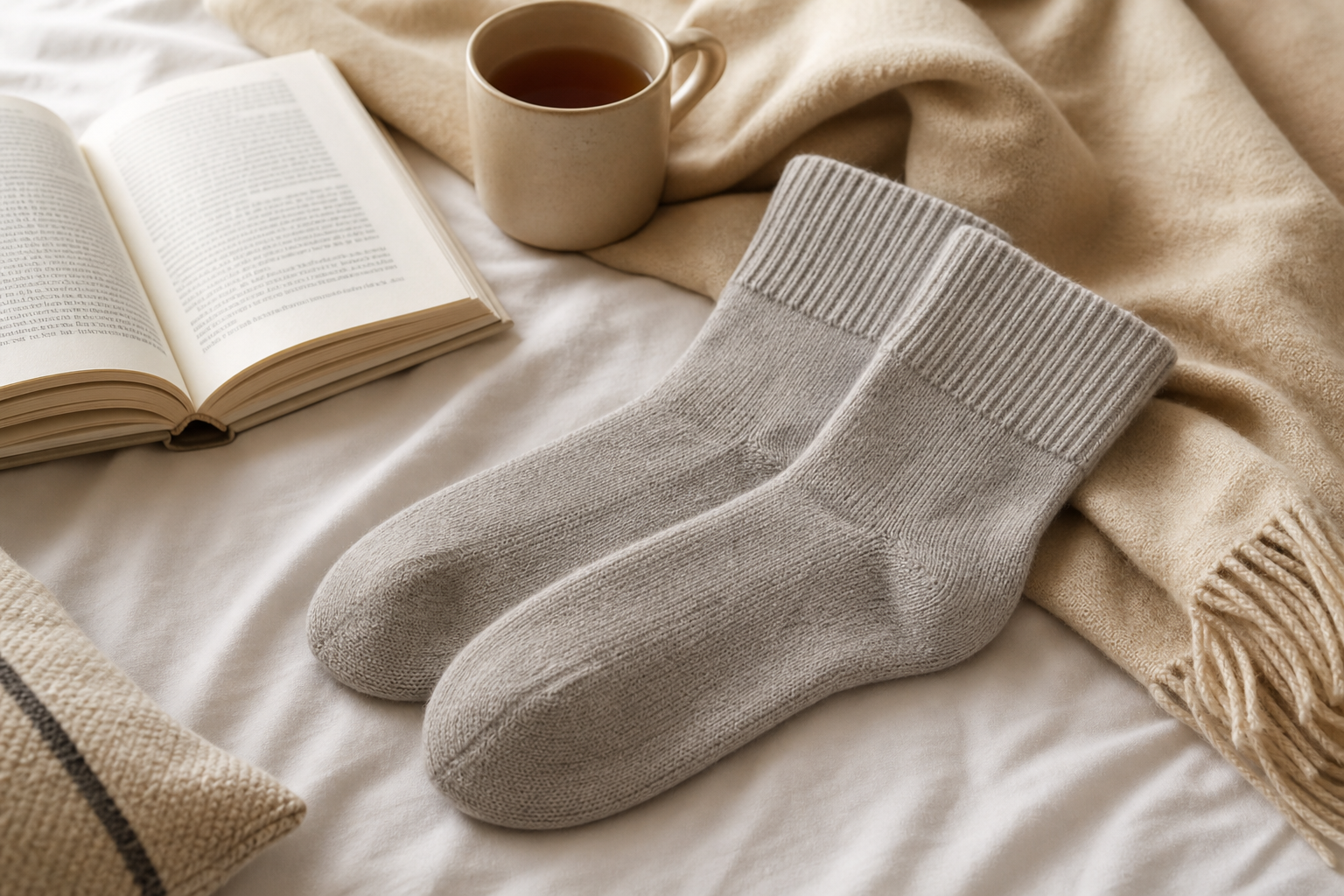 cashmere bed socks — editorial clearance guide image
